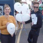 The team giving out balloons