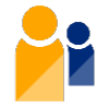 Yellow and Blue Person icon